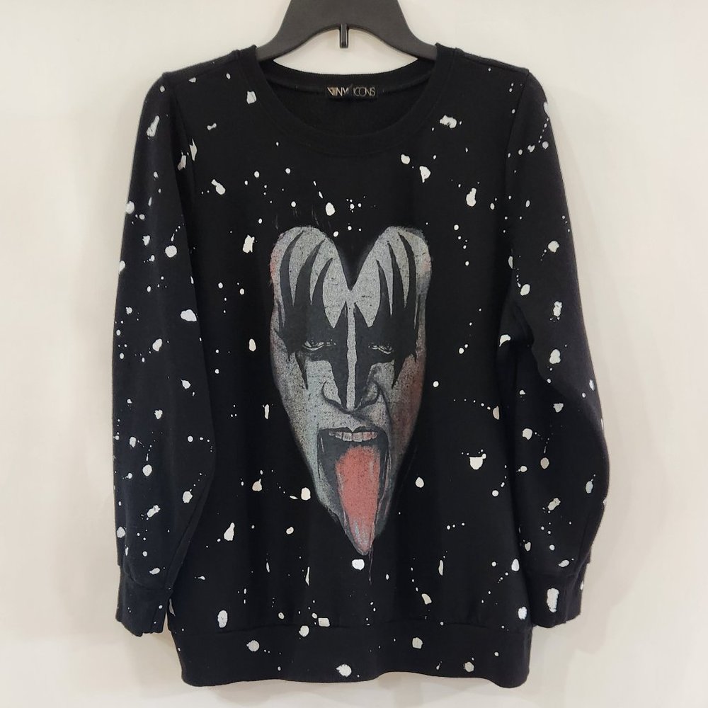 The Vinyl Icons Torrid Kiss Black Splatter Fleece Crew Sweatshirt